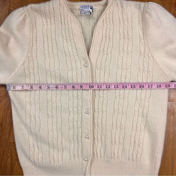 Vintage Adele Joyce Lambswool Angora Beaded Cardigan - Picture 4 of 7